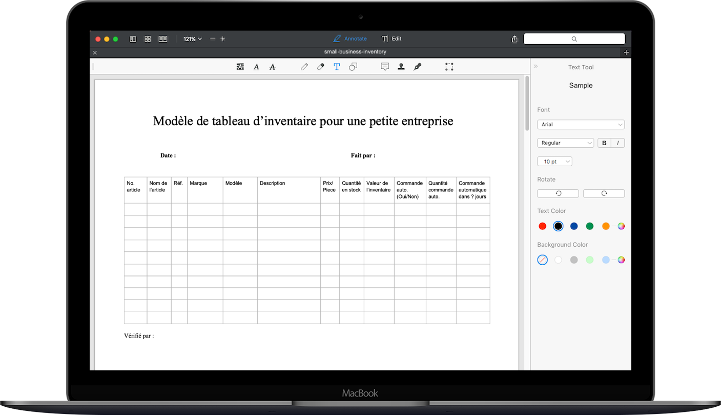 Feuille inventaire stock a imprimer